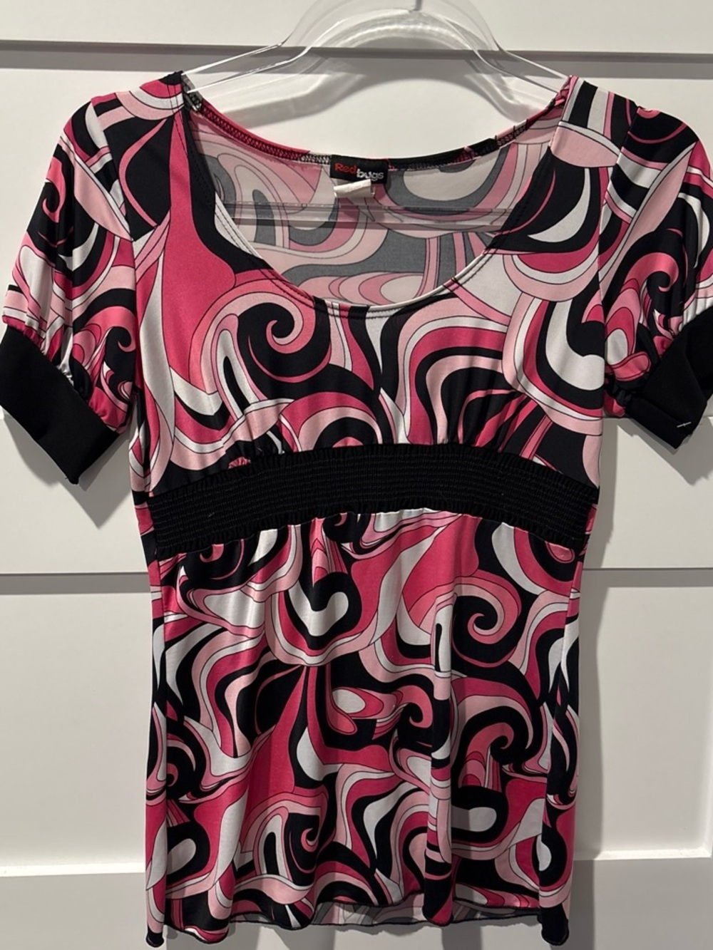 Reborn J Top — Pink Swirl Empire-Waist Short Sleeve Tee